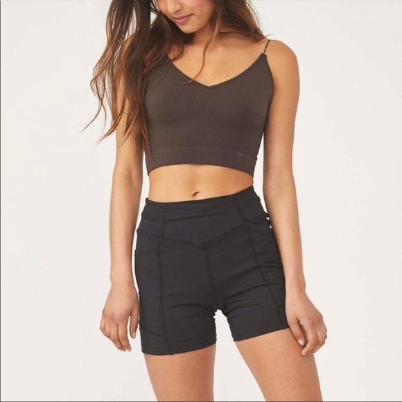 NWT Free People Odessa Bike Shorts in Black Size XS - Picture 1 of 10